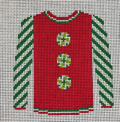 O199AG Peppermints on Red Sweater