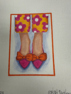 PL454 Pink & Orange bow flats
