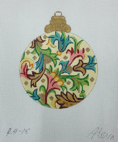 R4-15 Teal and Pink Vine Ornament