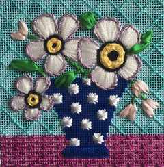 AL-C03 White Mod Flowers Coaster