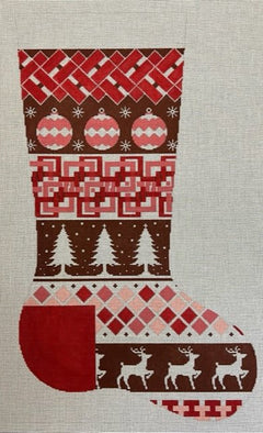 ASIT487 Red Zig Zag Stocking