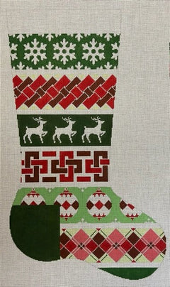 ASIT489 Red Green Snowflake Stkg