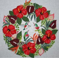 B378 Hummingbird Tropical Wreath