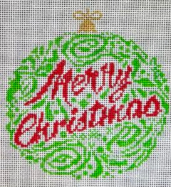 BP-104 Small Merry Christmas Ornament - Green
