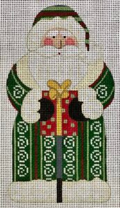 CH-1385 Father Christmas - Green holding Present