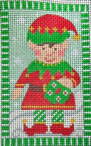 CH-1543 Elf Holding Wreath 13 Mesh