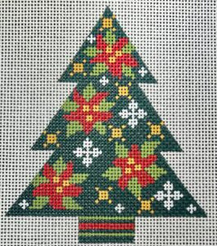 CH-1611 Tree with Poinsettias