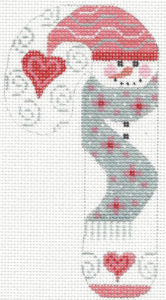 CH-27 Snowman Blue Swirls Candy Cane