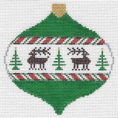 Doolittle Stitchery O103 X-mas Ball w/Reindeer Ornament