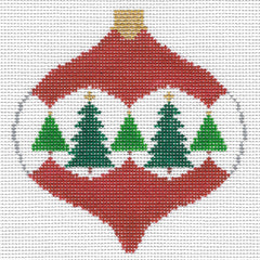 Doolittle Stitchery O104 X-mas Ball w/ Trees Ornament
