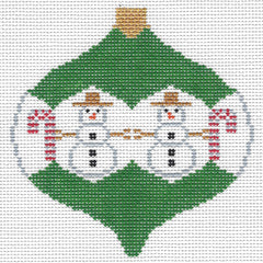 Doolittle Stitchery O128 X-mas Ball w/ Snowmen Ornament