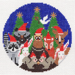 Doolittle Stitchery O138 Christmas Forest Friends Round