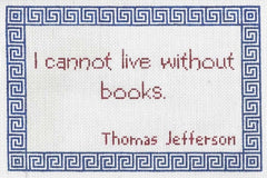 Doolittle Stitchery P113 Cannot Live W/out Books Pillow