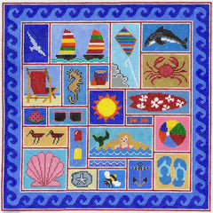 Doolittle Stitchery P120 Beach Fun Pillow