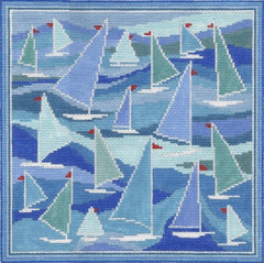 Doolittle Stitchery P125 Sailboats Pillow
