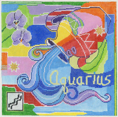 Doolittle Stitchery Z104 Aquarius Zodiac Square