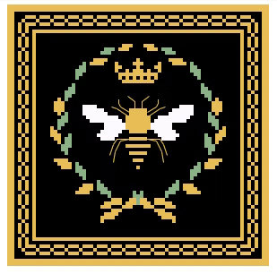 FS-29B Bee Coast Black 4"x4" Square