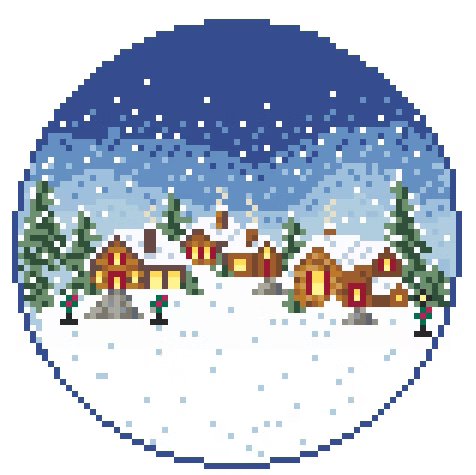 FS-47 XmasVillage 4" Round