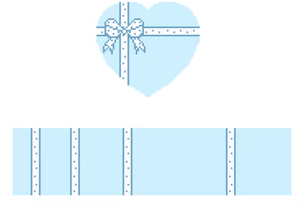 FS-Hrt-15 Blue Bow Heart Heart Hinged Box