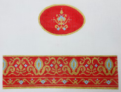 FS-O-1A Red & Turquoise Oval Hinged Box
