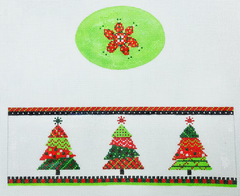 FS-O-4A TreesGreen&Red Oval Hinged Box