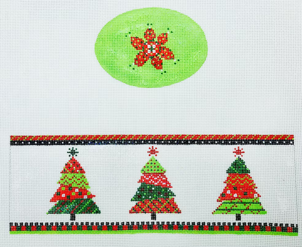 FS-O-4A TreesGreen&Red Oval Hinged Box