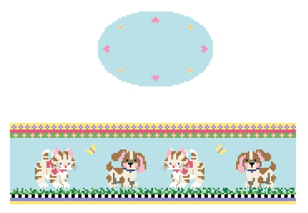 FS-O-72 Kittens&Puppies Oval Hinged Box