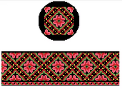 FS-R-3 Pink, Red, Black Floral Round Hinged Box