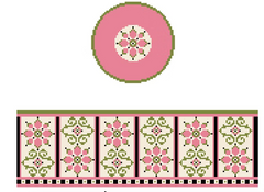 FS-R-34 Pink & Olive Floral Round Hinged Box