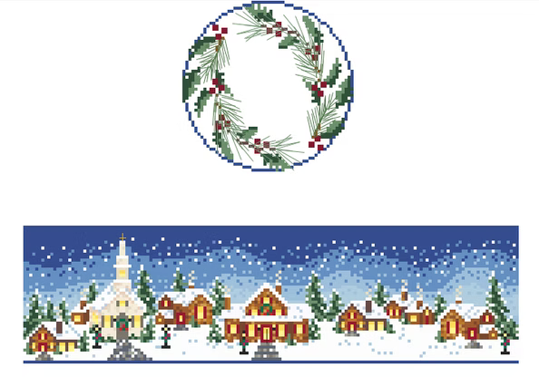 FS-R-65 Christmas Village Round Hinged Box
