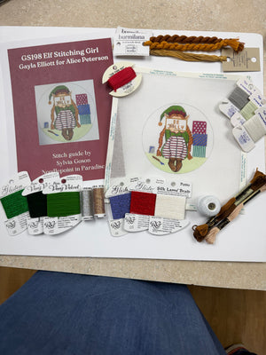 GE GS198 Elf Stitching Girl Ornament Complete Kit