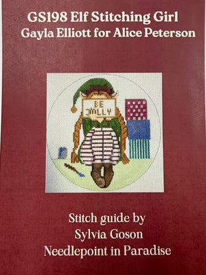 GE GS198 Elf Stitching Girl Ornament Complete Kit