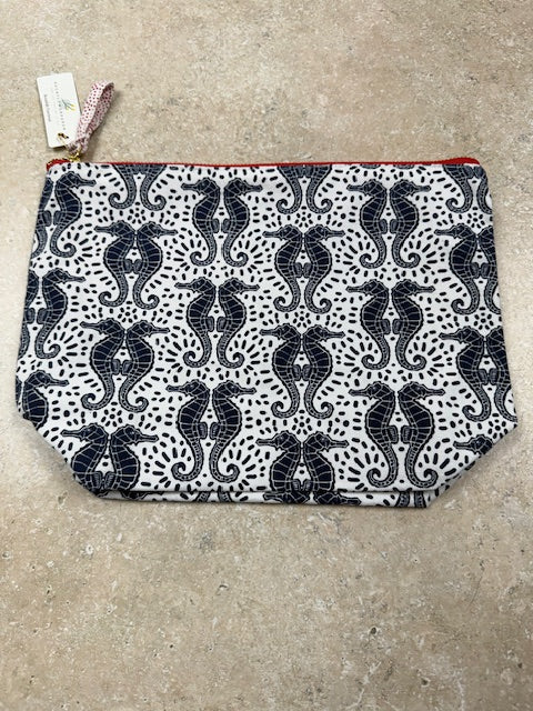 Canvas Pouch- Large Seahourse