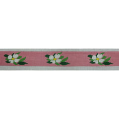 KKB529F White Dogwood on Pink Belt 1.5 x 38.75