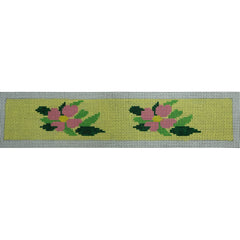 KKF01B Pink Dogwood on Yellow Key Fob 8.125 x 1.5
