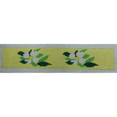 KKF01F White Dogwood on Yellow Key Fob 8.125 x 1.5