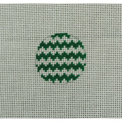 KKMO118D Chevron Emerald and White Mini Ornament 1.5" Round