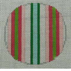 KKO198B Pink, Green, and Turquoise Ornament 3" round