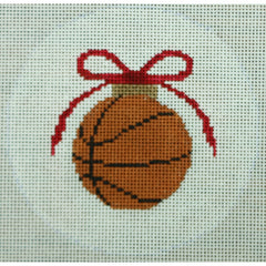 KKO203E basketball with green bow on white 4" Round