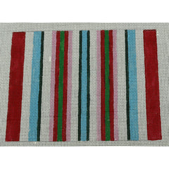 KKP152 Pink/White/Blue/Green Stripe Clutch