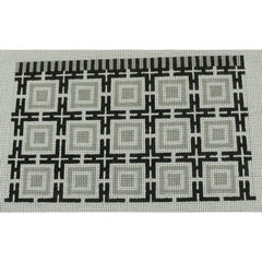 KKP184A Squares and Lattice - Black and Grey 5.75 x 9.5