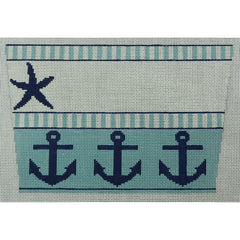 KKSC2 Stocking Cuff - Starfish and Anchors Blue and Navy