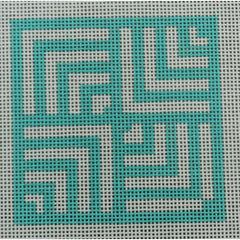 KKSS16 geometric 4 square - turquoise 3" Square