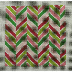 KKSS44 Chevron Pinks and Greens Square 4.125" square