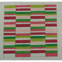 KKSS45 Pink and Green Horizontal Stripes Square 4" square