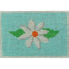 KKWCC35B white flower on turquoise 2 x 3