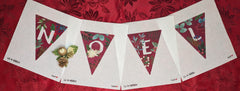 LL-BUN-1225n NOEL Garland red-- 4 individual canvases
