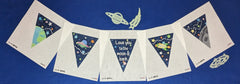 LL-BUN-3844A MOON & BACK Garland w/Stitch Guide-- 5 Individual Canvases