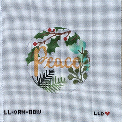 LL-ORN-08w Botanical Peace-- white