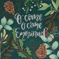 LL-PW-8b O Come O Come Emmanuel Green Pillow